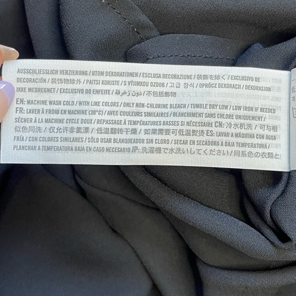 Abercrombie & Fitch Black Floral Midi Slit Dress, Spaghetti Straps - Size Medium - Picture 9 of 12